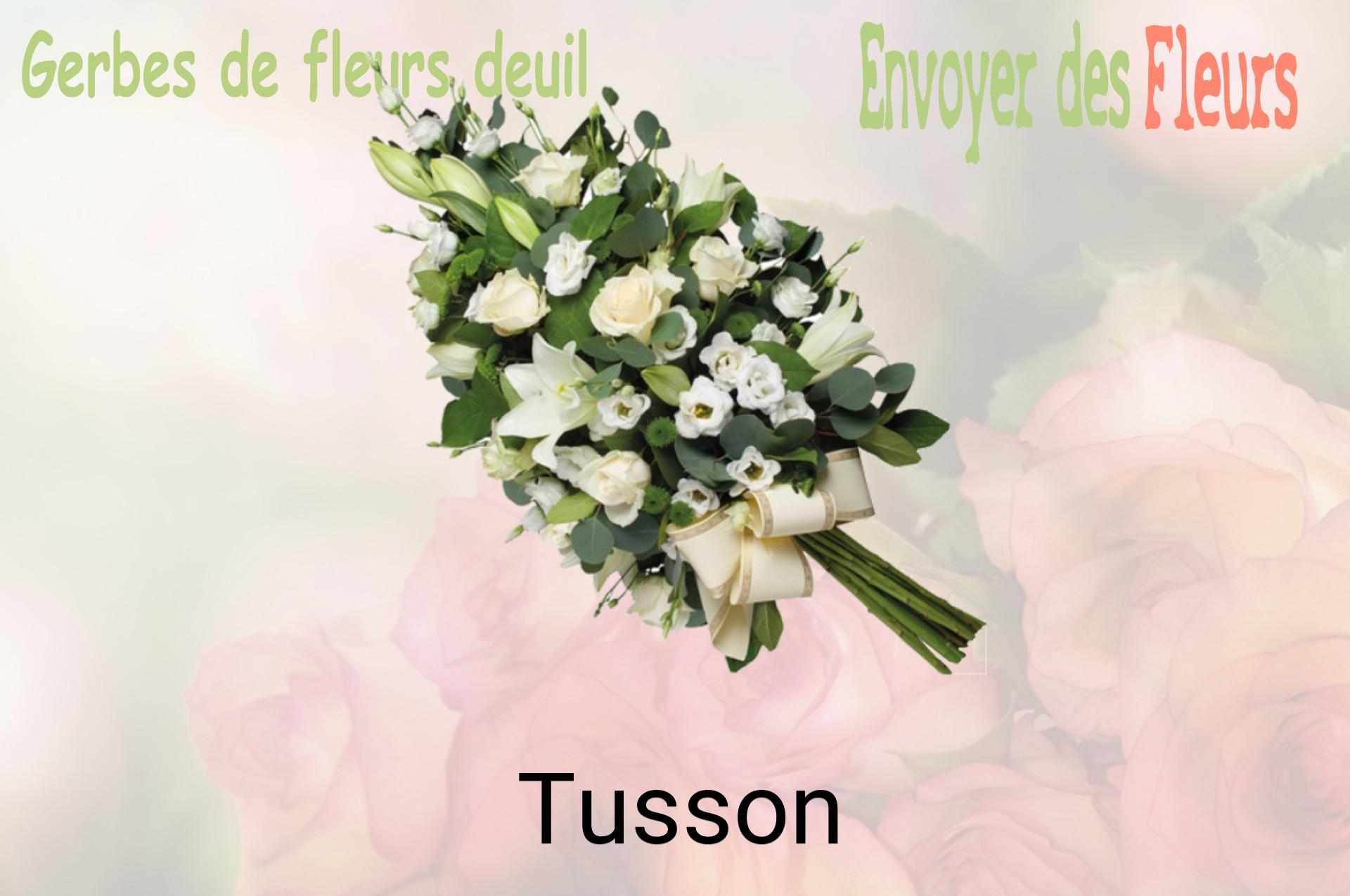 Gerbe de fleurs de deuil livrée à Tusson